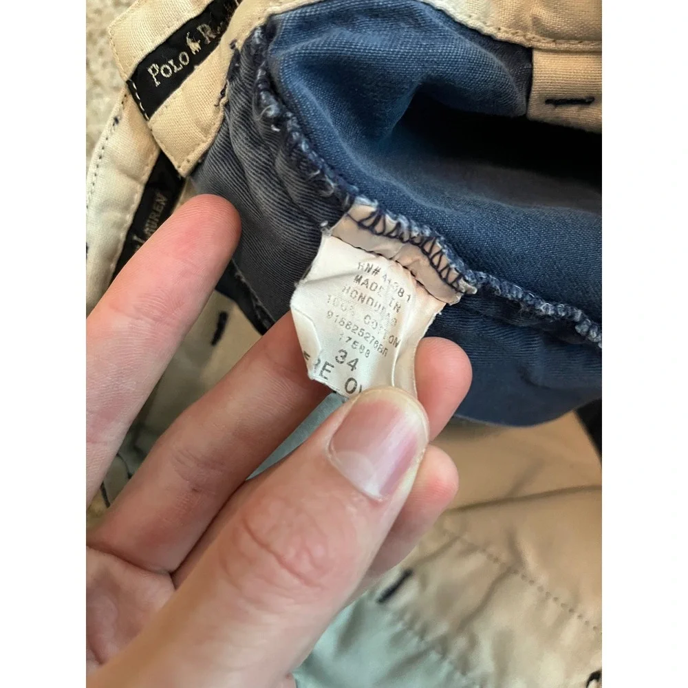 VTG 90s Polo Ralph Lauren Men's Pleated Chino Shorts 34 Blue 8